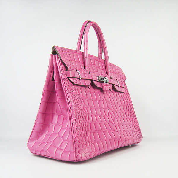 High Quality Fake Hermes Birkin 35CM Max Crocodile Veins Leather Bag Peach 6089 - Click Image to Close